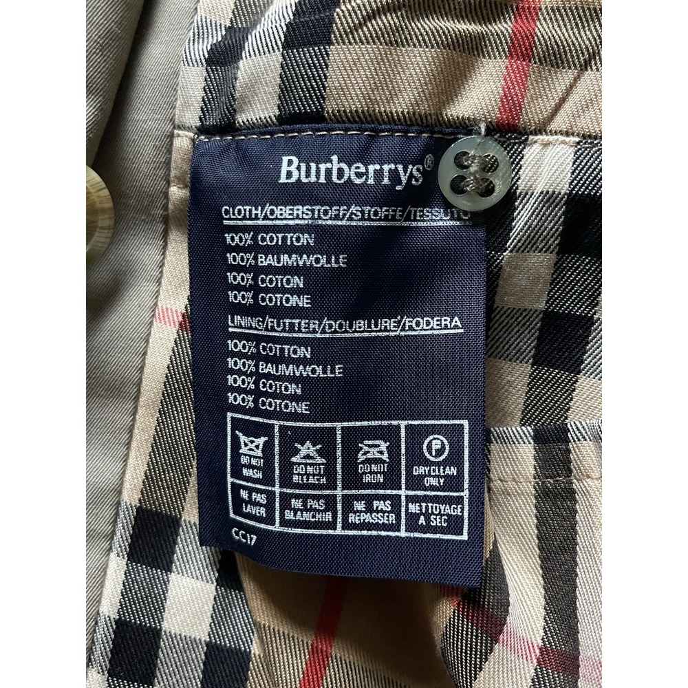 Vintage Burberrys Double Breasted Belted Trench Coat Beige Nova Check Mens 54 XL - Picture 10 of 16